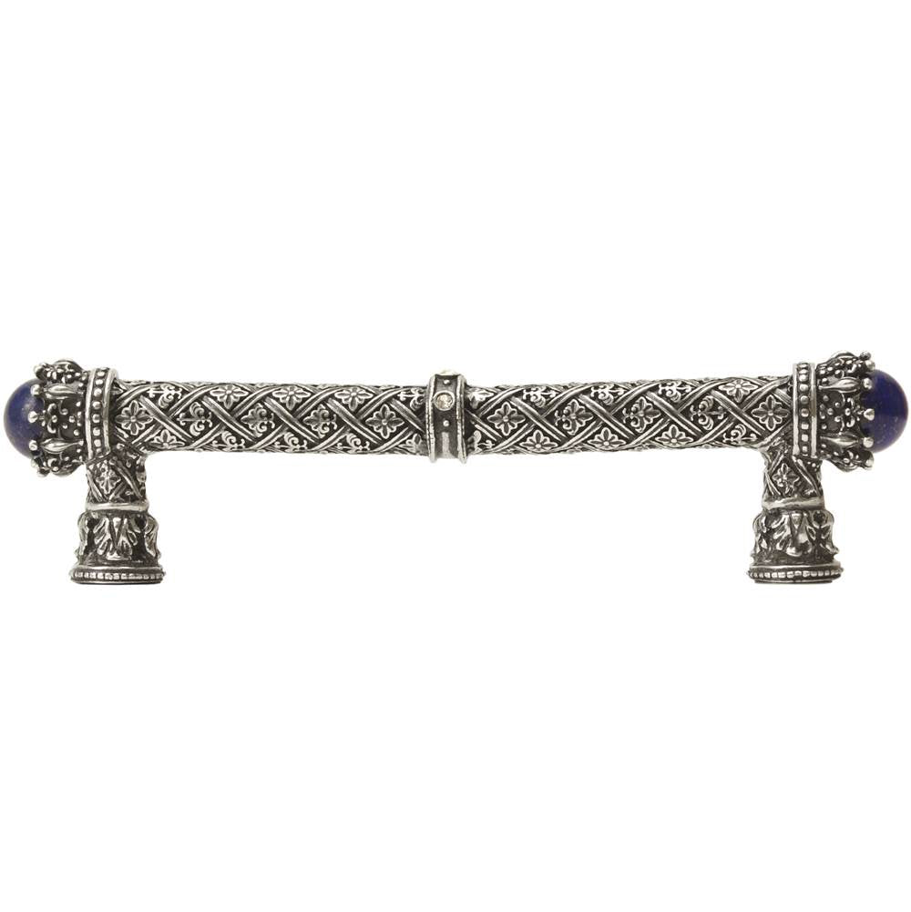 Carpe Diem 6530-3Clap Crowning Glory Queen Penelope Antique Brass Queen Penelope 5'' O.C. Pull W/ Swarovski Crystals and Semi-Precious Stones