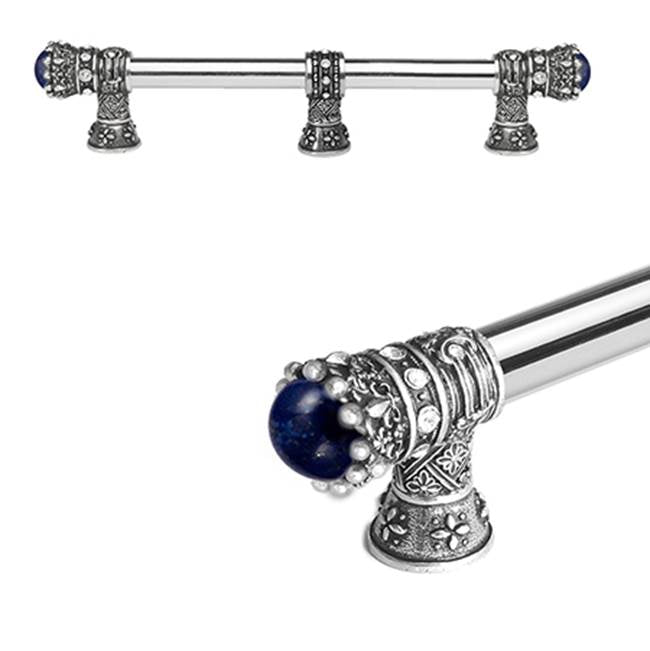 Carpe Diem Hardware - Queen Penelope 12'' O.C.Approx w/ 5/8'' Reeded Center Long Pull w/ Swarovski Crystals & Semi-Precious Stones w/ Center Brace - Chalice