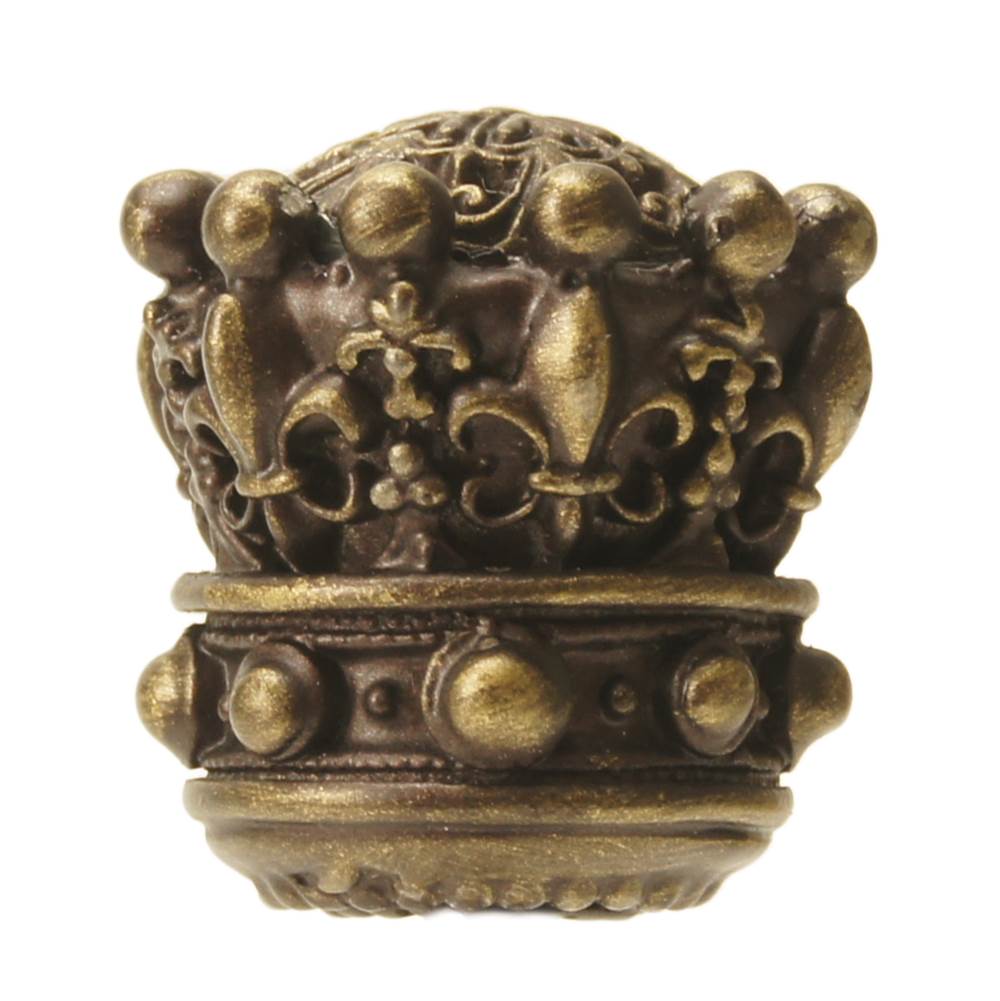 Carpe Diem Hardware - Carpe Diem 6705-3 Crowning Glory King Henry Antique Brass King Henry Large Round Knob - Antique Brass