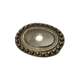 Carpe Diem Hardware - Beaded Small Oval Escutcheon - Antique Brass