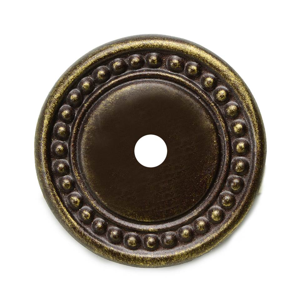 Carpe Diem Hardware - Round Beaded Escutcheon - Antique Brass