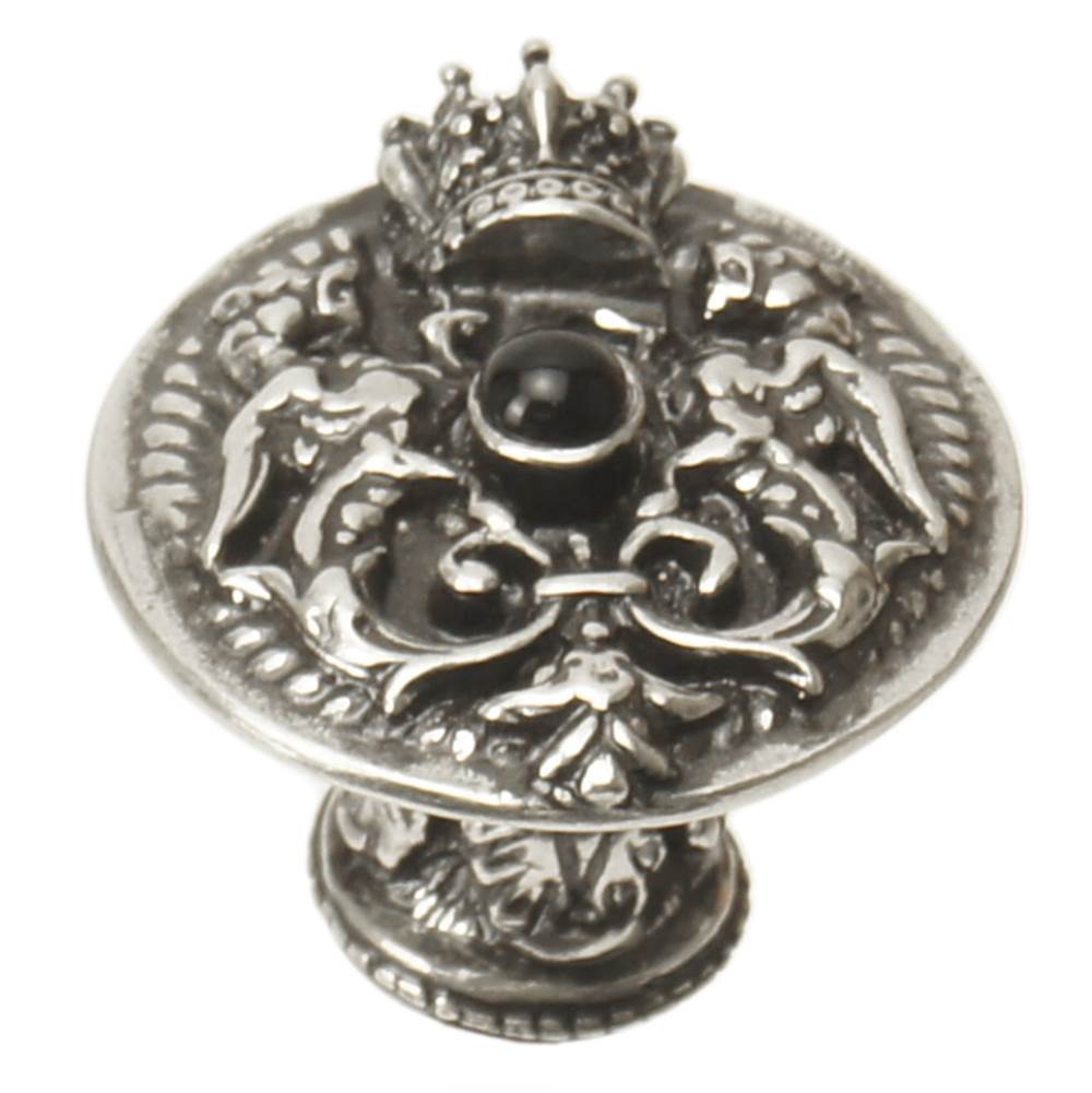 Carpe Diem Hardware - Carpe Diem 6909-9Ox Crowning Glory King George Chalice King George Shield Knob W/ Onyx Stone - Chalice