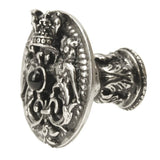 Carpe Diem 6909-3Ox Crowning Glory King George Antique Brass King George Shield Knob W/ Onyx Stone