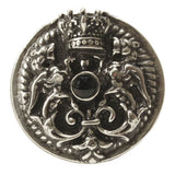 Carpe Diem 6909-3Ox Crowning Glory King George Antique Brass King George Shield Knob W/ Onyx Stone