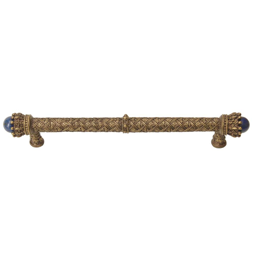 Carpe Diem Hardware - Carpe Diem 6914-3Lap Crowning Glory King George Antique Brass King George 9'' O.C. Pull W/Semi-Precious Stones - Antique Brass