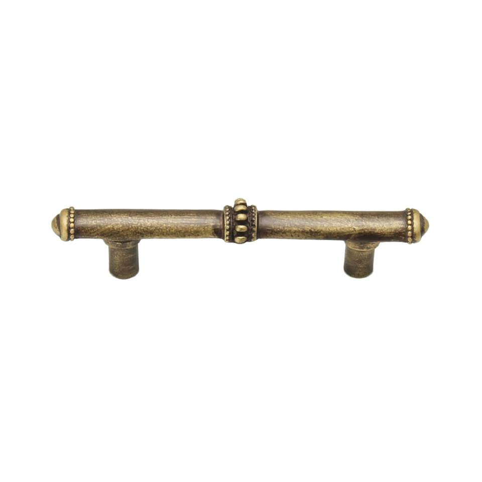 Carpe Diem Hardware - Classic 3'' O.C. Pull W/ Beaded Treatment On Center And Ends - Antique Brass