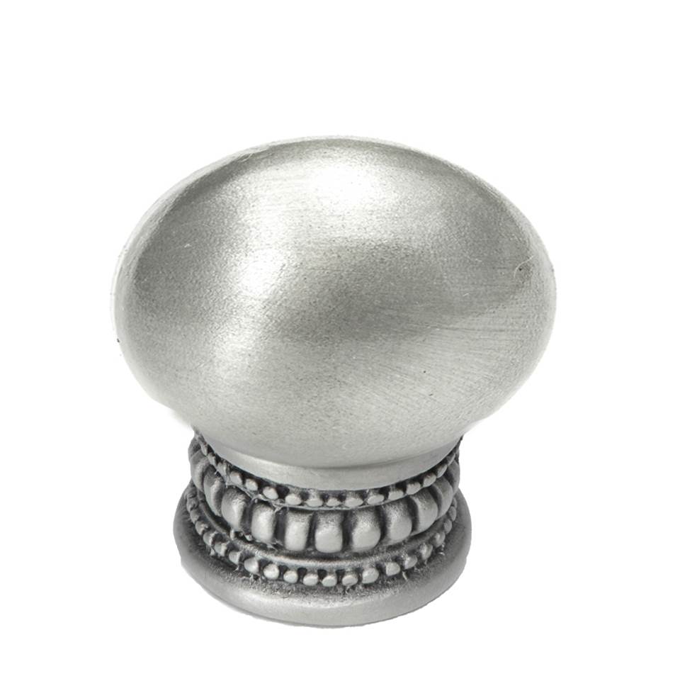 Carpe Diem Hardware - Classic Large Oval Knob W/ Beaded Treatment On Bottom - Satin