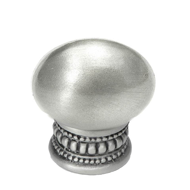 Carpe Diem Hardware - Classic Large Oval Knob W/ Beaded Treatment On Bottom - Satin