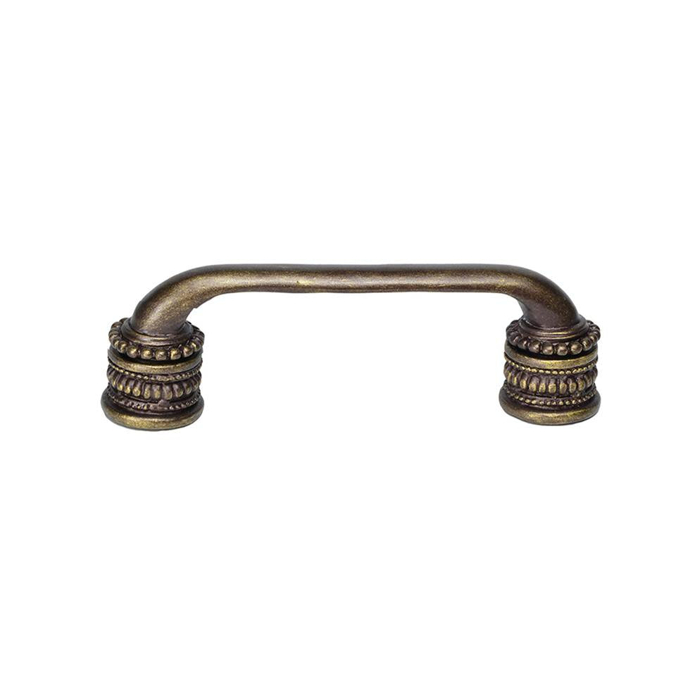 Carpe Diem Hardware - Classic 3'' O.C. Pull W/ Beaded Sleeves - Antique Brass