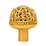 Carpe Diem Hardware - Carpe Diem Hardware 7612-8C Versailles Gilded Mercury Large Round Knob Fleur De Lys Open Basket W/ Swarovski Crystals - Gilded Mercury
