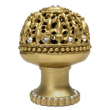 Carpe Diem Hardware - Carpe Diem Hardware 7612H-27C Versailles Soft Gold Large Round Knob Fleur De Lys Open Basket W/ Swarovski Crystals And Halo Platform - Soft Gold