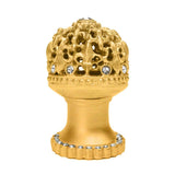 Carpe Diem Hardware - Carpe Diem Hardware 7613H-8C Versailles Gilded Mercury Medium Round Knob Fleur De Lys Open Basket W/ Swarovski Crystals And Halo Platform - Gilded Mercury