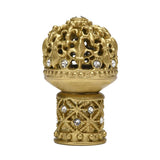 Carpe Diem Hardware - Carpe Diem Hardware 7616-27C Versailles Soft Gold Medium Round Knob Fleur De Lys Open Basket Decorative Column Foot W/ Swarovski Crystals - Soft Gold