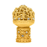 Carpe Diem Hardware - Carpe Diem Hardware 7616-8C Versailles Gilded Mercury Medium Round Knob Fleur De Lys Open Basket Decorative Column Foot W/ Swarovski Crystals - Gilded Mercury