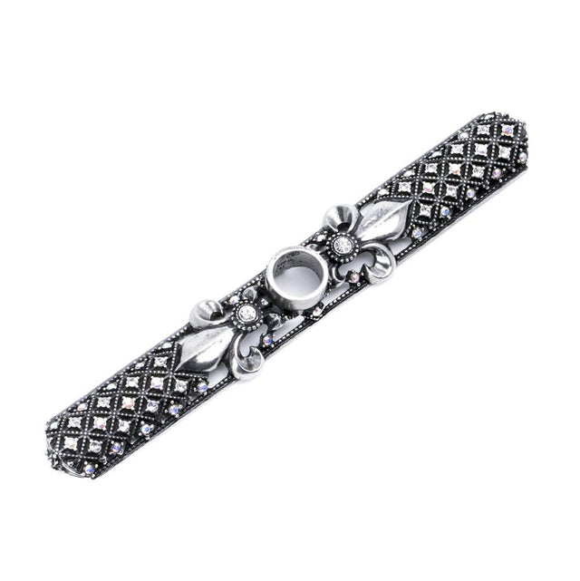 Carpe Diem Hardware - Carpe Diem Hardware 7623-9Cab Versailles Chalice Large Rectangular Escutcheon Fleur De Lys W/ Swarovski Crystals - Chalice