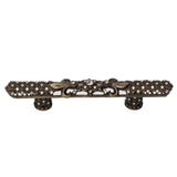 Carpe Diem Hardware - Carpe Diem Hardware 7630-3C Versailles Antique Brass 4'' O.C. Large Pull Fleur De Lys W/ Swarovski Crystals And Decorative Column Feet - Antique Brass
