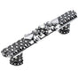 Carpe Diem Hardware - Versailles 5'' O.C. Large Pull Fleur De Lys w/ Swarovski Crystals And Decorative Column Feet - Chalice