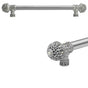 Carpe Diem Hardware - Versailles Fleur De Lys 6'' O.C. Approx Long Pull Large Finial w/ Swarovski Crystals w/ 5/8'' Reeded Center - Chalice