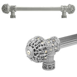 Carpe Diem Hardware - Carpe Diem Hardware 7647R-23Ab Versailles Chrysalis Fleur De Lys 9'' O.C. Approx Long Pull Large Finial W/ Swarovski Crystals W/ 5/8'' Reeded Center - Chrysalis