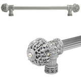 Carpe Diem Hardware - Carpe Diem Hardware 7648R-23Ab Versailles Chrysalis Fleur De Lys 12'' O.C. Approx Long Pull Large Finial W/ Swarovski Crystals W/ 5/8'' Reeded Center - Chrysalis