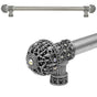 Carpe Diem Hardware - Versailles Fleur De Lys 22'' O.C. Approx Long Pull Large Finial w/ Swarovski Crystals w/ 5/8'' Smooth Center - Chalice