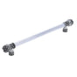 Carpe Diem Hardware - Versailles Fleur De Lys 12'' O.C. Approx Long Pull Small Finial w/ Swarovski Crystals w/ 5/8'' Smooth Center - Chalice