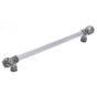 Carpe Diem Hardware - Versailles Fleur De Lys 18'' O.C Approx Long Pull Small Finial w/ Swarovski Crystals w/ 5/8'' Smooth Center - Chalice