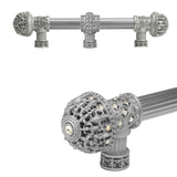 Carpe Diem Hardware - Carpe Diem Hardware 7660-23Ab Versailles Chrysalis Fleur De Lys 6'' O.C. Approx Long Pull Large Finial W/ Swarovski Crystals W/ 5/8'' Smooth Center W/ Center Brace - Chrysalis