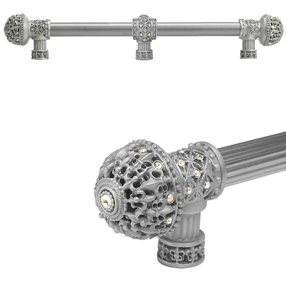 Carpe Diem Hardware - Carpe Diem Hardware 7662-23Ab Versailles Chrysalis Fleur De Lys 12'' O.C. Approx Long Pull Large Finial W/ Swarovski Crystals W/ 5/8'' Smooth Center W/ Center Brace - Chrysalis