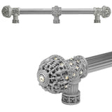 Carpe Diem Hardware - Carpe Diem Hardware 7662-23Ab Versailles Chrysalis Fleur De Lys 12'' O.C. Approx Long Pull Large Finial W/ Swarovski Crystals W/ 5/8'' Smooth Center W/ Center Brace - Chrysalis