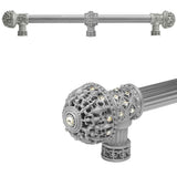 Carpe Diem Hardware - Carpe Diem Hardware 7663-23Ab Versailles Chrysalis Fleur De Lys 18'' O.C. Approx Long Pull Large Finial W/ Swarovski Crystals W/ 5/8'' Smooth Center W/ Center Brace - Chrysalis