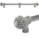 Carpe Diem Hardware - Carpe Diem Hardware 7664-23Ab Versailles Chrysalis Fleur De Lys 22'' O.C. Approx Long Pull Large Finial W/ Swarovski Crystals W/ 5/8'' Smooth Center W/ Center Brace - Chrysalis