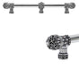 Carpe Diem Hardware - Versailles Fleur De Lys 22'' O.C. Approx Long Pull Small Finial w/ Swarovski Crystals w/ 5/8'' Smooth Center w/ Center Brace - Chalice