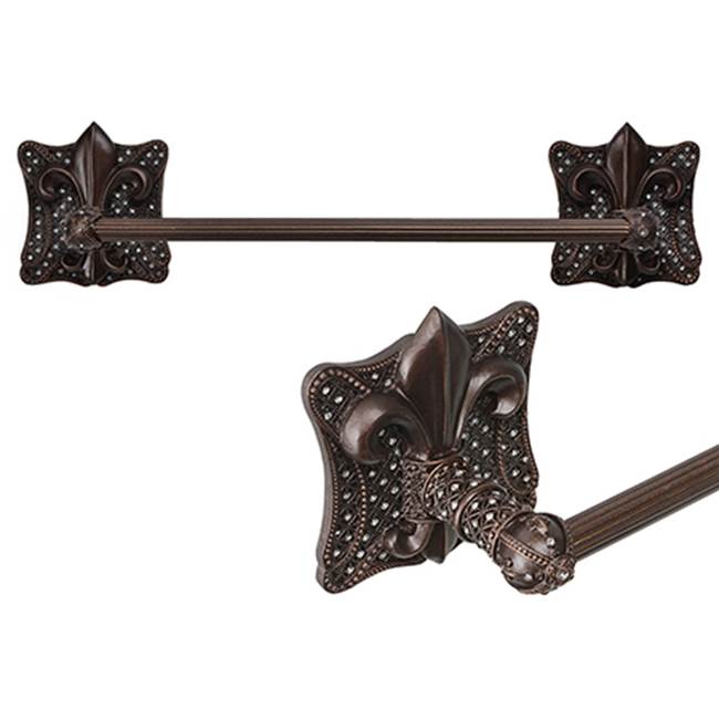 Carpe Diem Hardware - Versailles 32'' O.C. Approx Towel Bar w/Swarovski Crystals w/ 5/8'' Smooth Center - Chalice