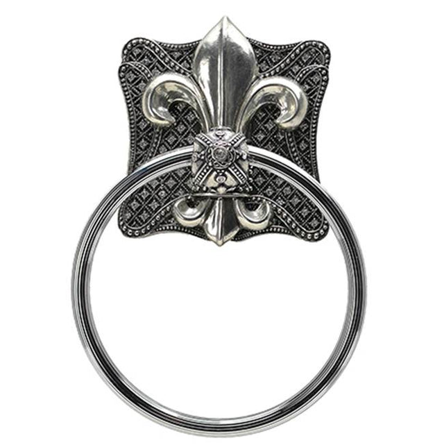 Carpe Diem Hardware - Versailles Full Swing Towel Reeded Ring w/Swarovski Crystals - Chalice