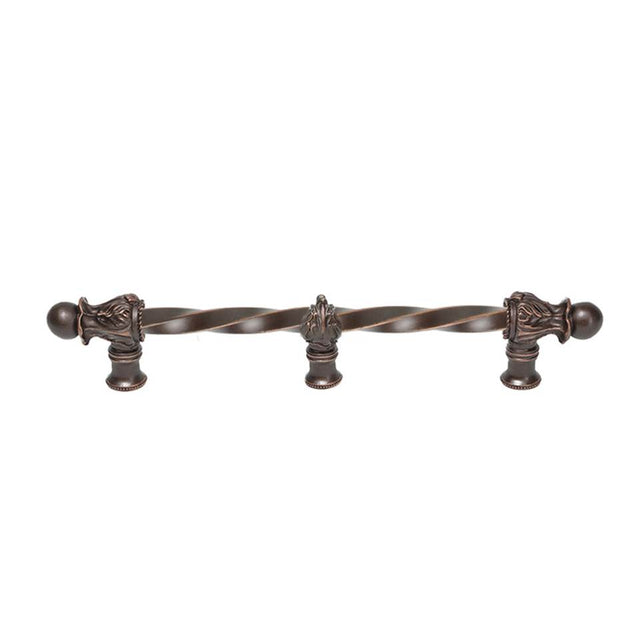Carpe Diem Hardware - Acanthus 9'' O.C. (Approx.) With 3/8'' Twist Bar Romanesque Style With Center Brace - Oil Rubbed Bronze