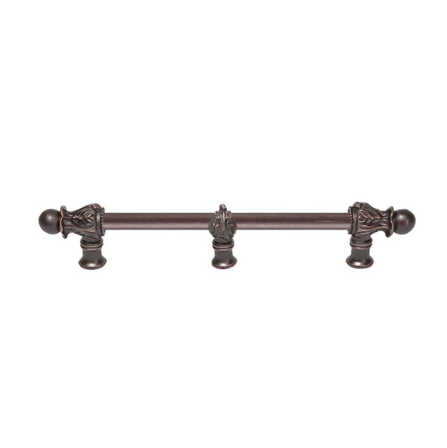Carpe Diem Hardware - Acanthus 9'' O.C. (Approx.) With 1/2'' Round Smooth Bar Romanesque Style With Center Brace - Oil Rubbed Bronze