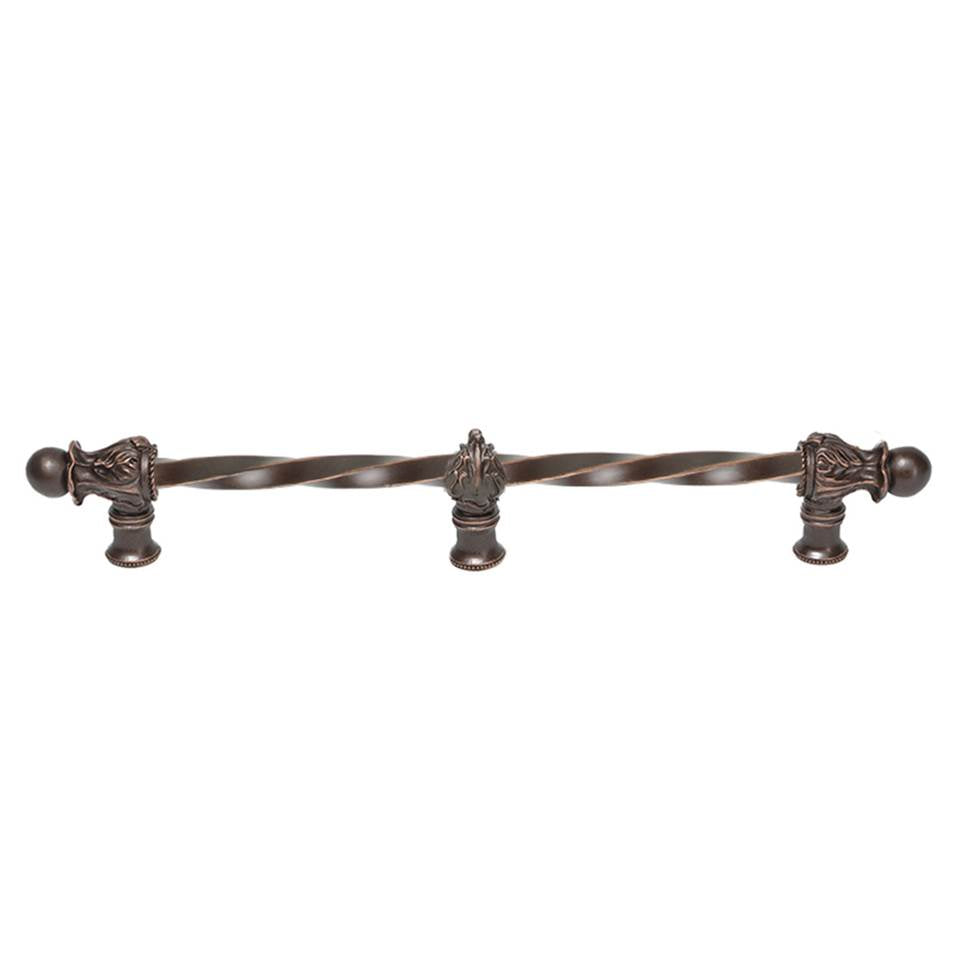 Carpe Diem Hardware - Acanthus 12'' O.C. (Approx.) With 3/8'' Twist Bar Romanesque Style With Center Brace - Oil Rubbed Bronze