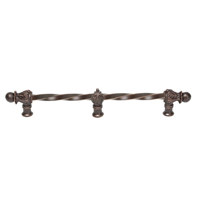 Carpe Diem Hardware - Acanthus 12'' O.C. (Approx.) With 3/8'' Twist Bar Romanesque Style With Center Brace - Oil Rubbed Bronze