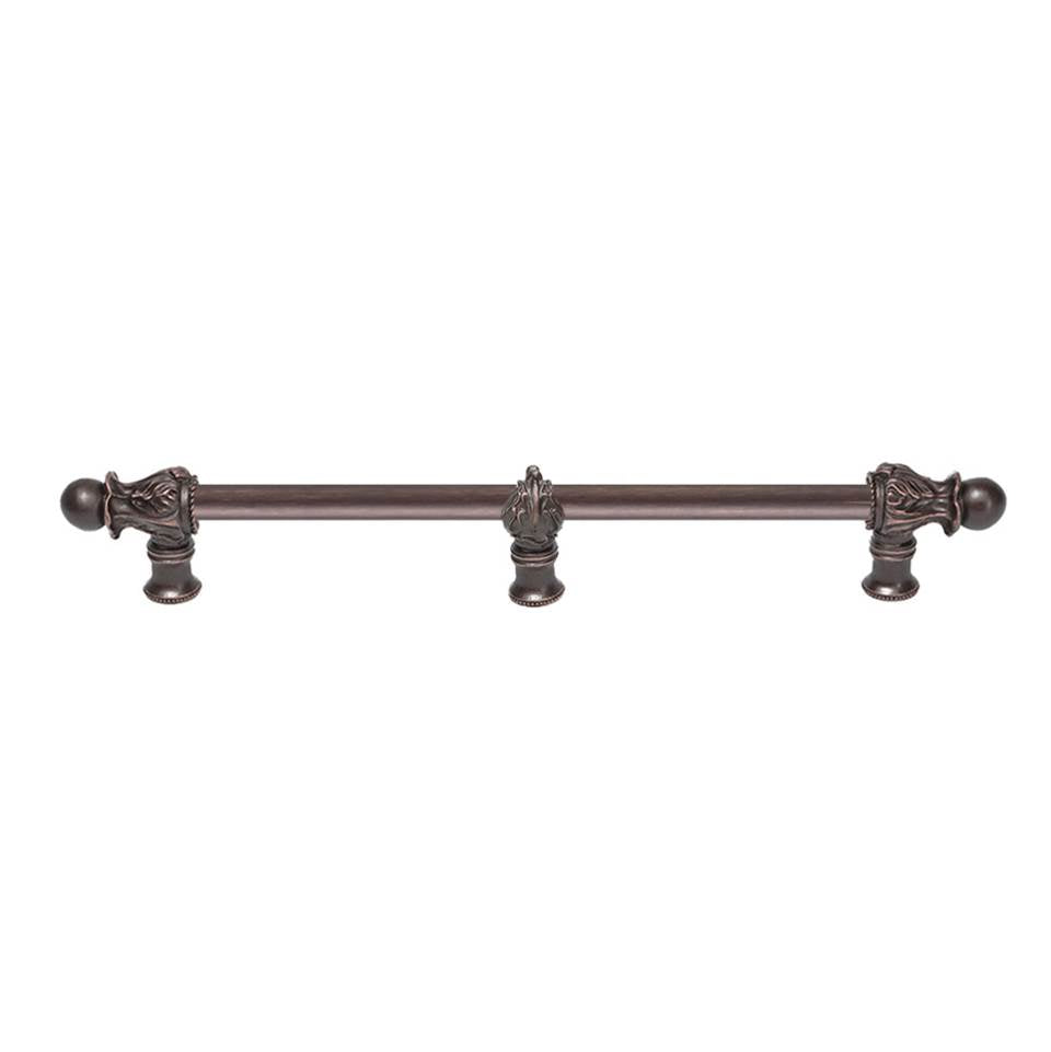 Carpe Diem Hardware - Acanthus 12'' O.C. {Approx.} w/ 1/2'' Round Smooth Bar Romanesque Style w/ Center Brace - Gilded Mercury