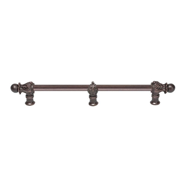 Carpe Diem Hardware - Acanthus 12'' O.C. {Approx.} w/ 1/2'' Round Smooth Bar Romanesque Style w/ Center Brace - Gilded Mercury