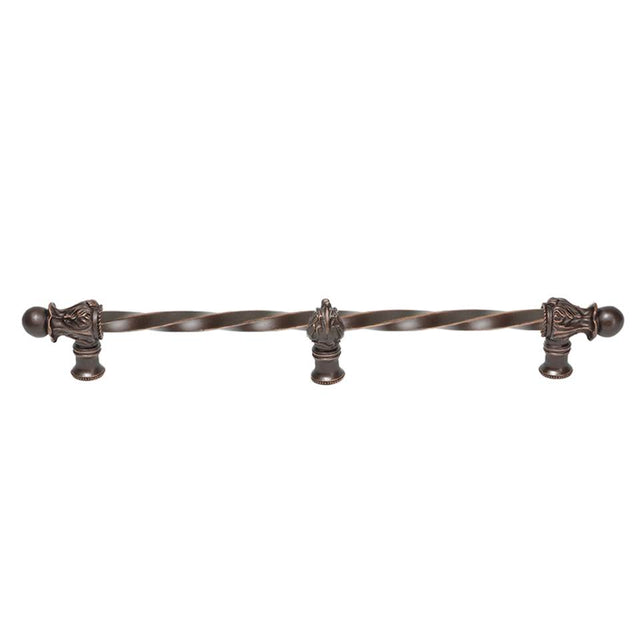 Carpe Diem Hardware - Acanthus 18'' O.C. (Approx.) With 3/8'' Twist Bar Romanesque Style With Center Brace - Oil Rubbed Bronze