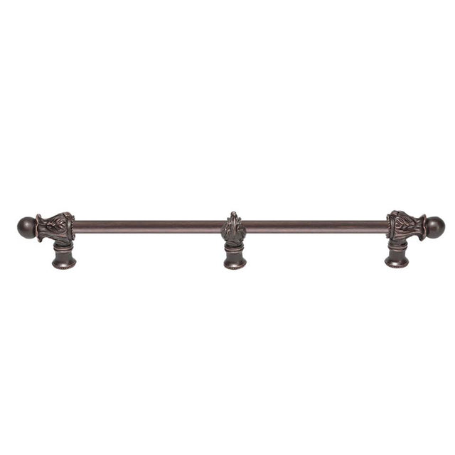Carpe Diem Hardware - Acanthus 18'' O.C. {Approx.} w/ 1/2'' Round Smooth Bar Romanesque Style w/ Center Brace - Gilded Mercury