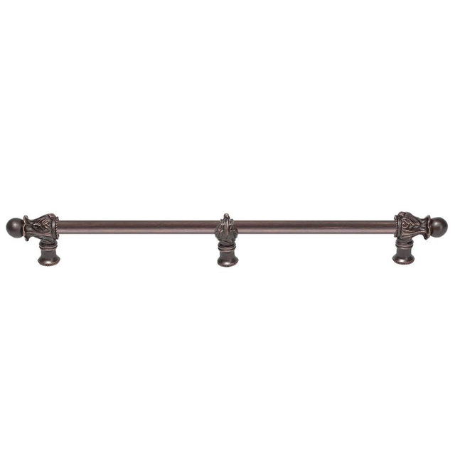Carpe Diem Hardware - Acanthus 22'' O.C. {Approx.} w/ 1/2'' Round Smooth Bar Romanesque Style w/ Center Brace - Gilded Mercury