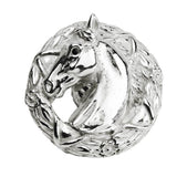 Horse In Classic Laurel Leaf Wreath Knob Left