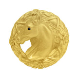 Horse In Classic Laurel Leaf Wreath Knob Left