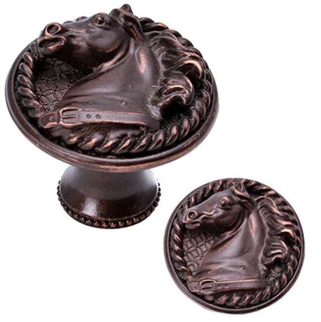 Carpe Diem Hardware - Horse In Rope Knob Left - Chalice