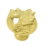 Carpe Diem Hardware - Horse In A Horse Shoe w/ A Rose Knob Left - Chalice