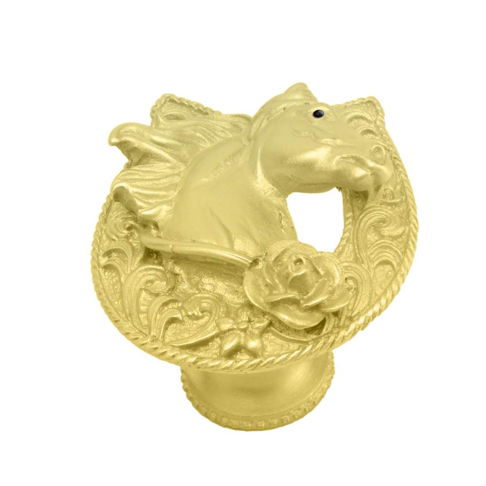 Carpe Diem Hardware - Horse In A Horse Shoe w/ A Rose Knob Right - Chalice