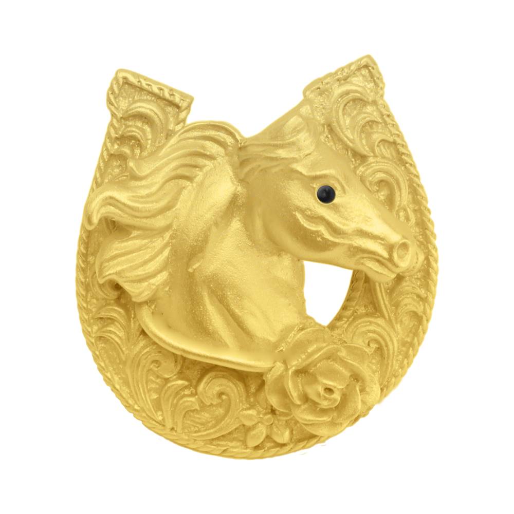 Horse In A Horse Shoe w/ A Rose Knob Right